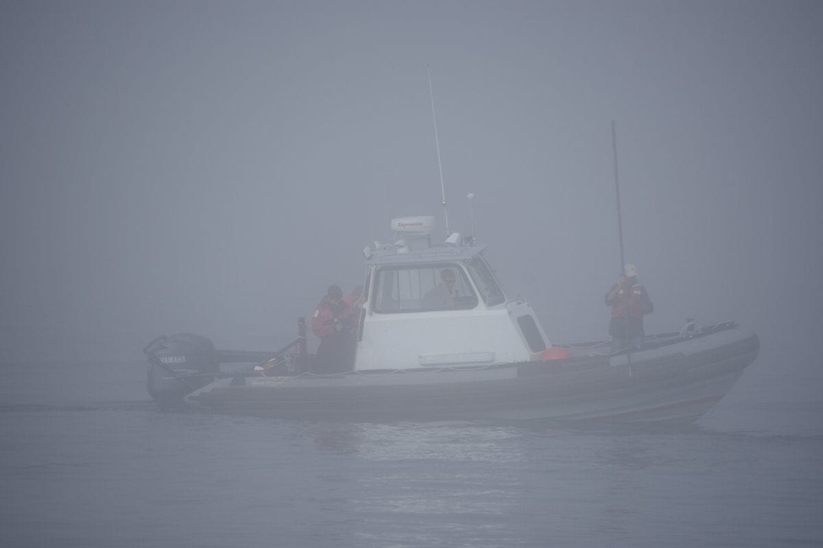 The Campobello Whale Rescue Team.  This photo is unedited to give you an idea of the fog